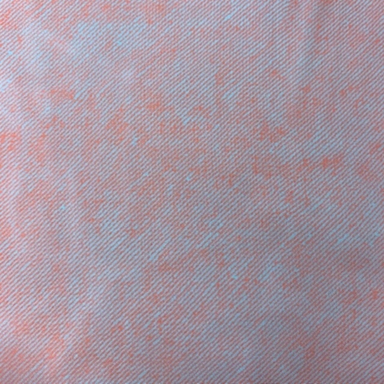 Bright Coral Orange Twill/Splatter Print Chiffon Fabric By the Yard